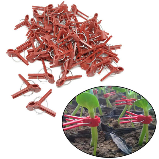 100PCS Plant Grafting Clip Plastic Gardening Tool For Cucumber Eggplant Watermelon, Round Mouth Flat Mouth Anti-fall Clamp