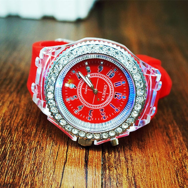 Flash Luminous Watch Led light Personality trends students lovers jellies woman men's watches light WristWatch